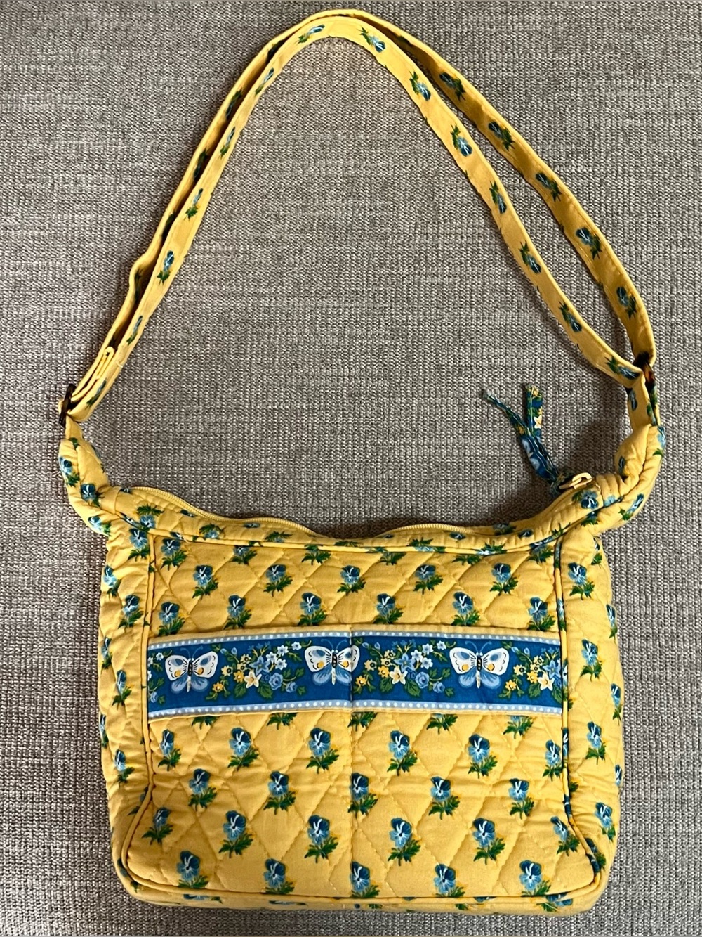 Vera Bradley Vintage Katherine Butterfly Quilted Shoulder Bag